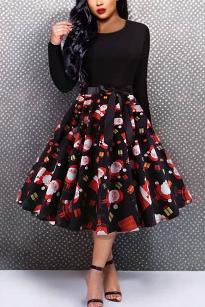 Aveena - Classic vintage swing dress with long sleeves.