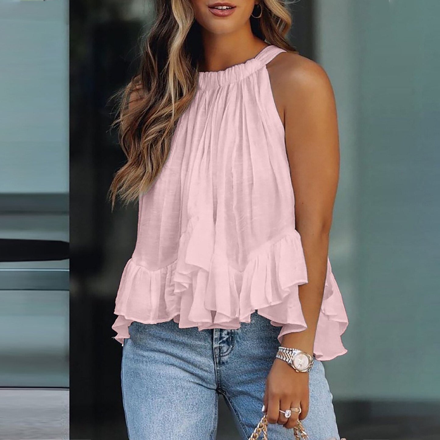 Elegant women's frill top