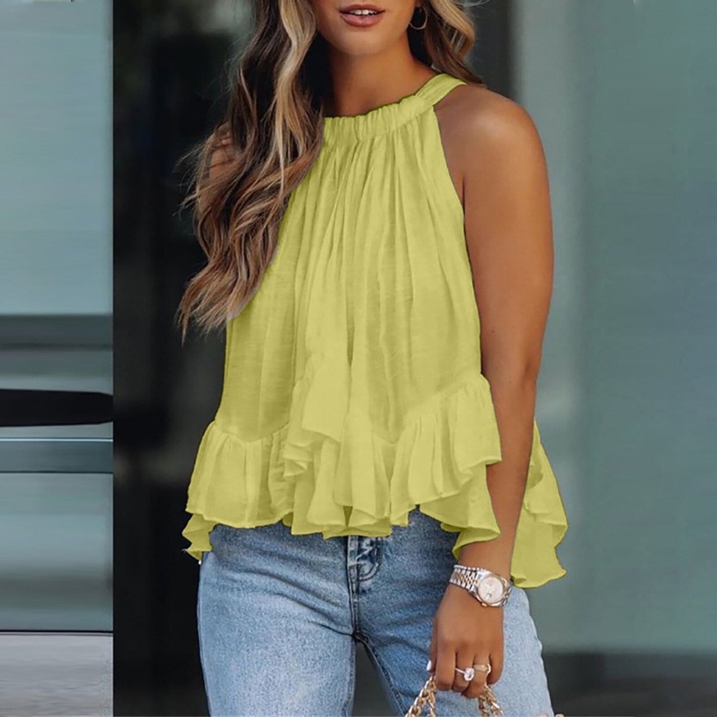 Elegant women's frill top