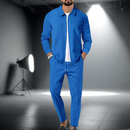 Classic sporty 2-piece training set with long-sleeved jacket and jogging bottoms
