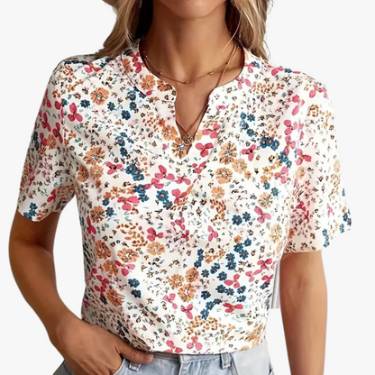 Vintage floral pattern ladies blouse