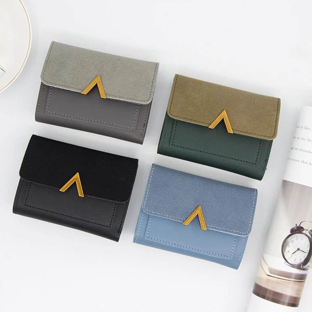 Velvet leather mini wallet | Compact and trendy-Elly Rose