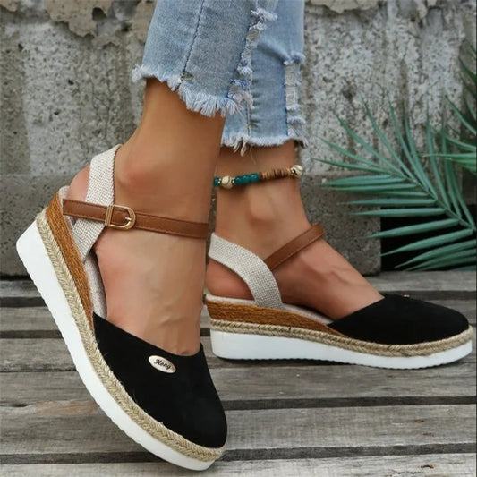 | Wedge sandals and closed toe