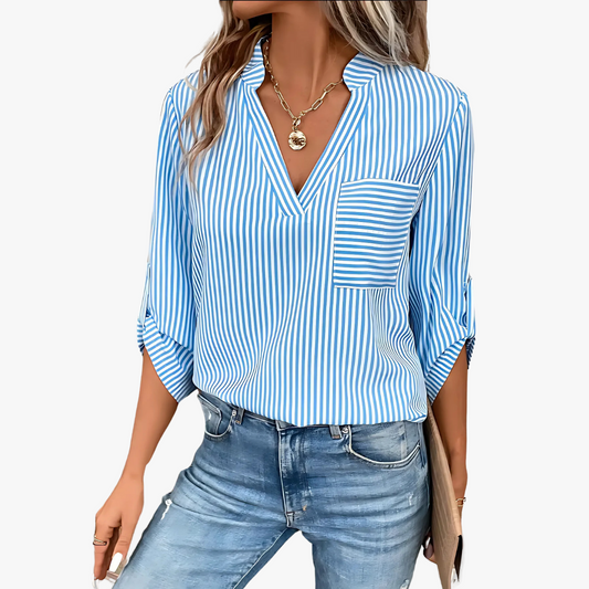 Striped elegant ladies blouse