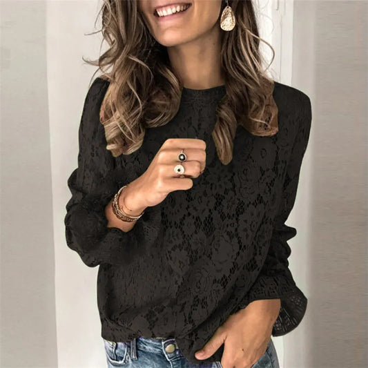 Sophia | Hollow-Out Lace Blouse Feminine Fashion Top