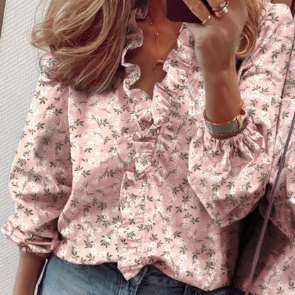 Camille | Long-Sleeve Ruffled Blouse
