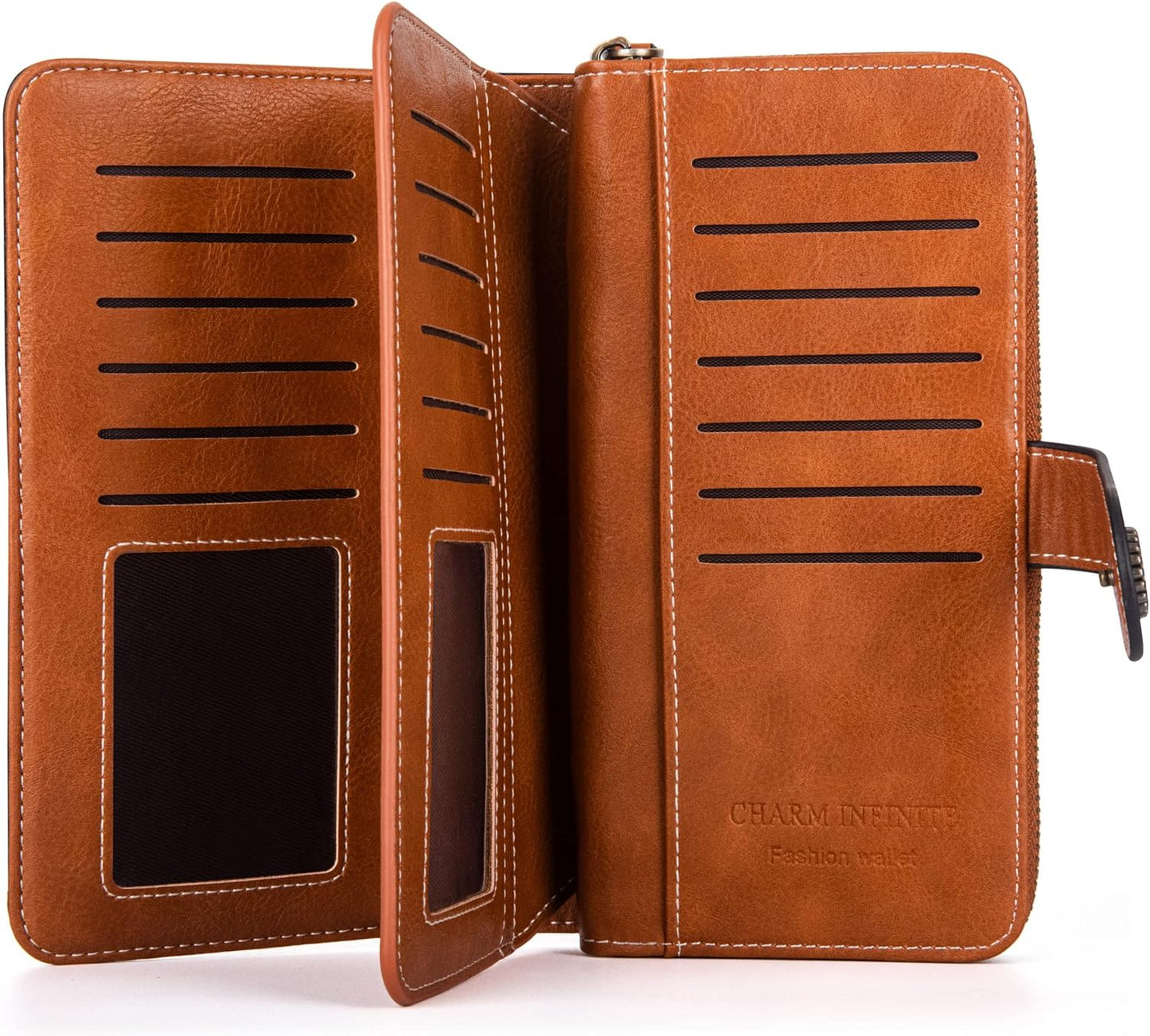 Leather wallet with strap | Large capacity-Elly Rose