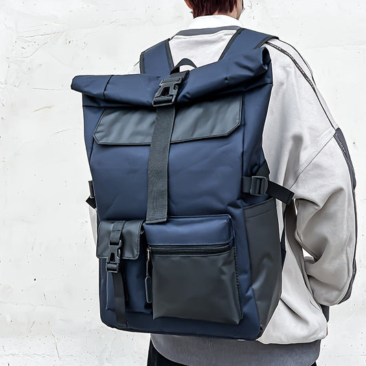 Liam | Trendy Waterproof Travel Bag Laptop Rolltop Backpack-Elly Rose