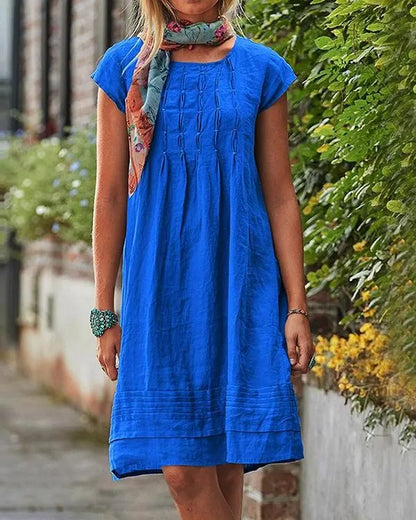 Maisie - Casual vintage plain linen dresses for women