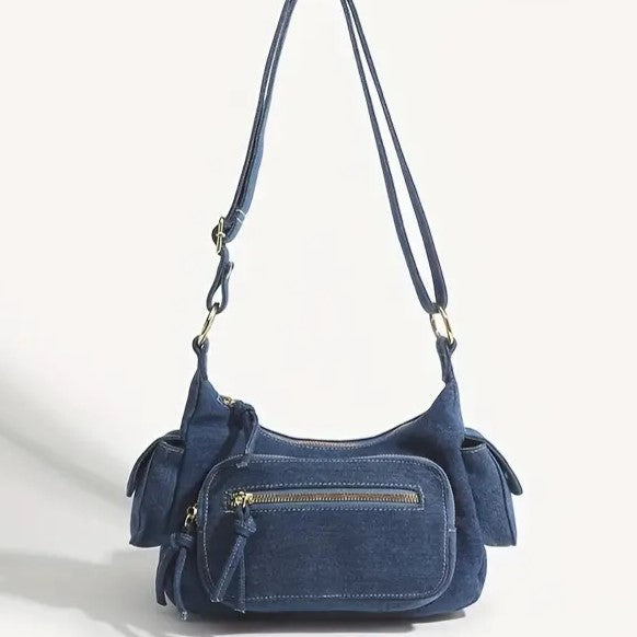 Kenna - Retro denim shoulder bag
