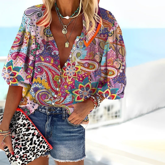 Finja - Blouse with mandala print