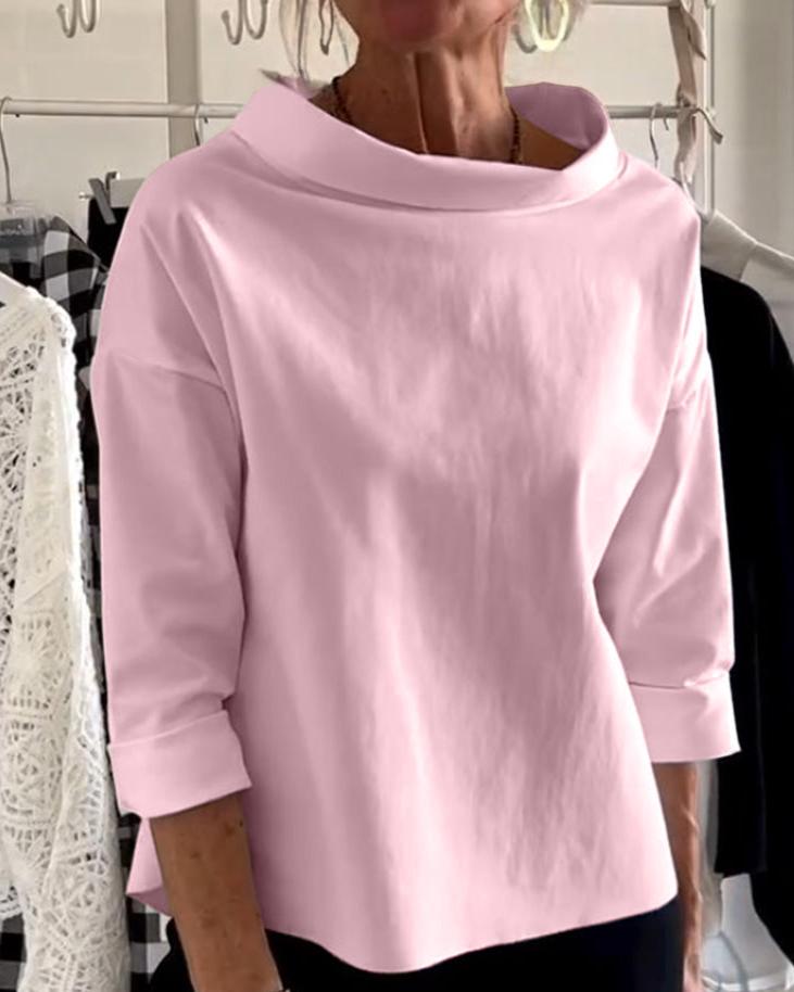 Elegant top with high collar for women