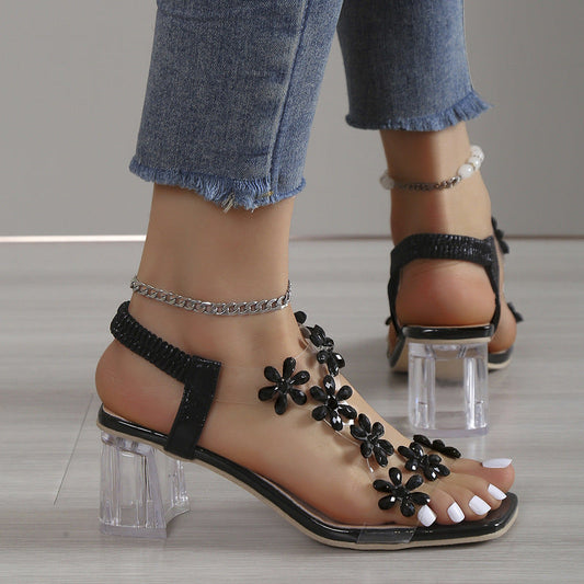 Ea | Elegant transparent sandals with high heels for women