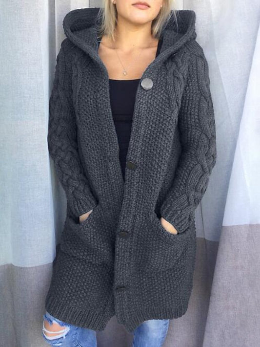 | Chunky knit hooded cardigan