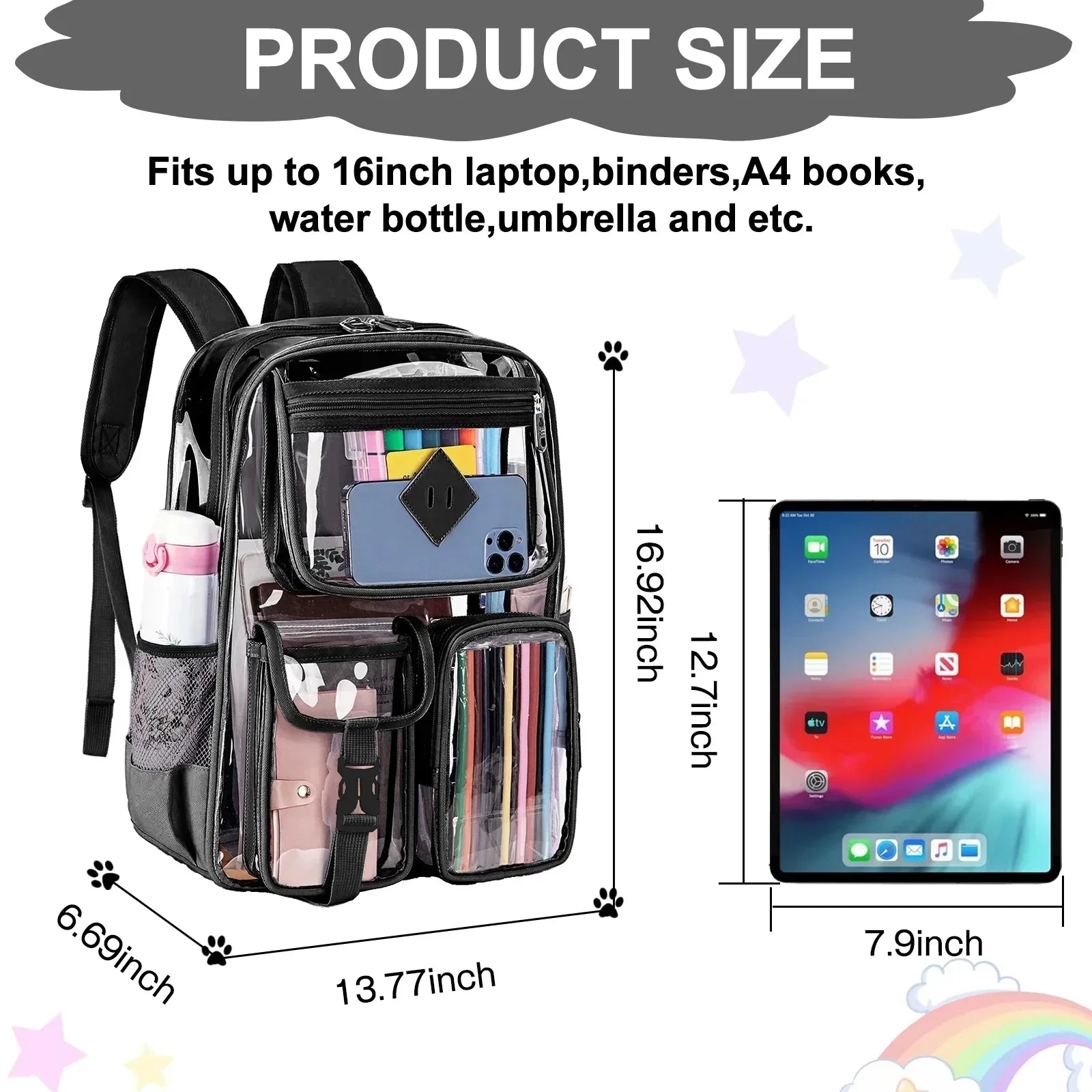 ClearStar - Superstar transparent backpack-Elly Rose