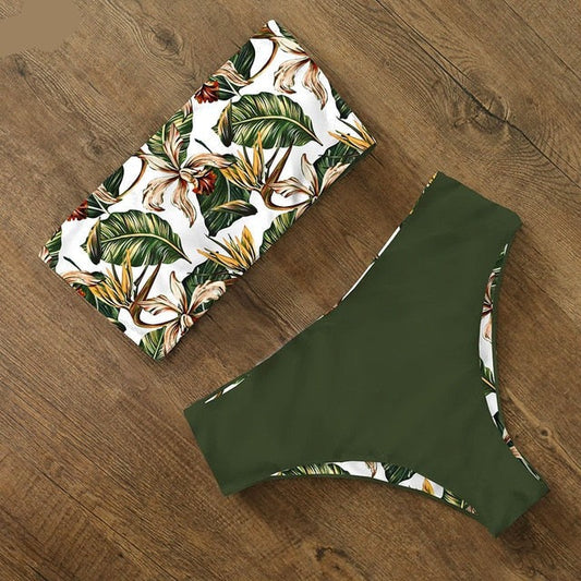 AquaLivv - High-waisted bandeau bikini
