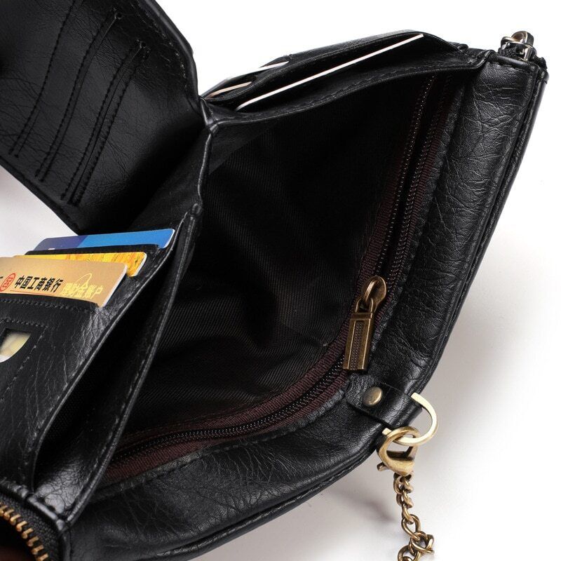 Retro leather wallet | With cool chain!-Elly Rose
