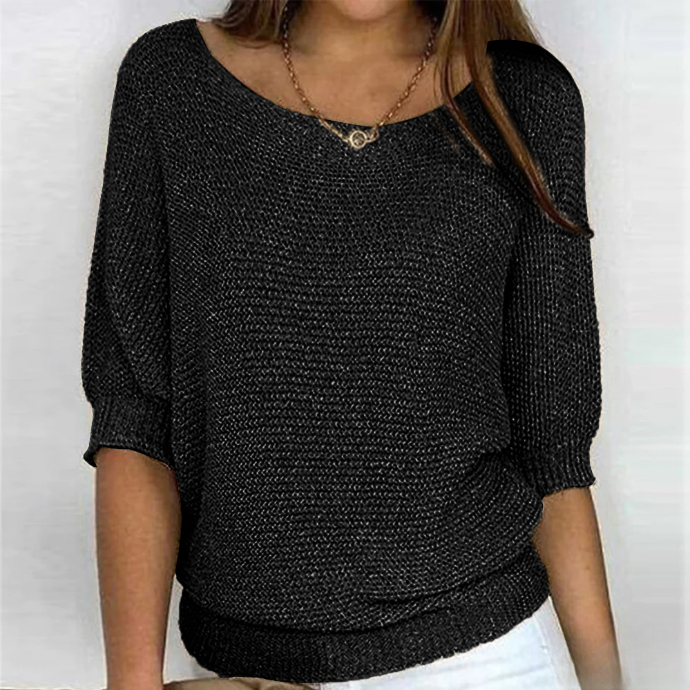 Shiny knitted top for women