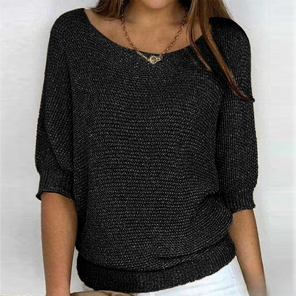 Shiny knitted top for women
