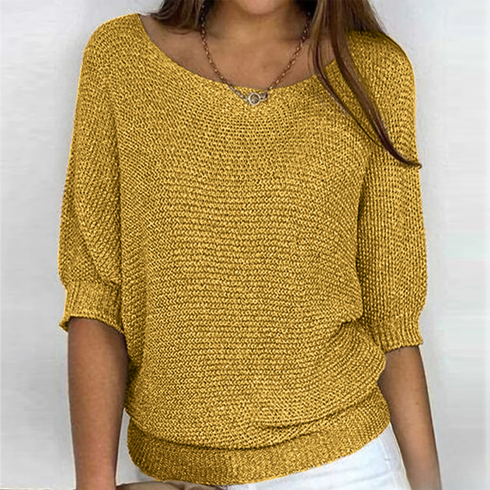 Shiny knitted top for women