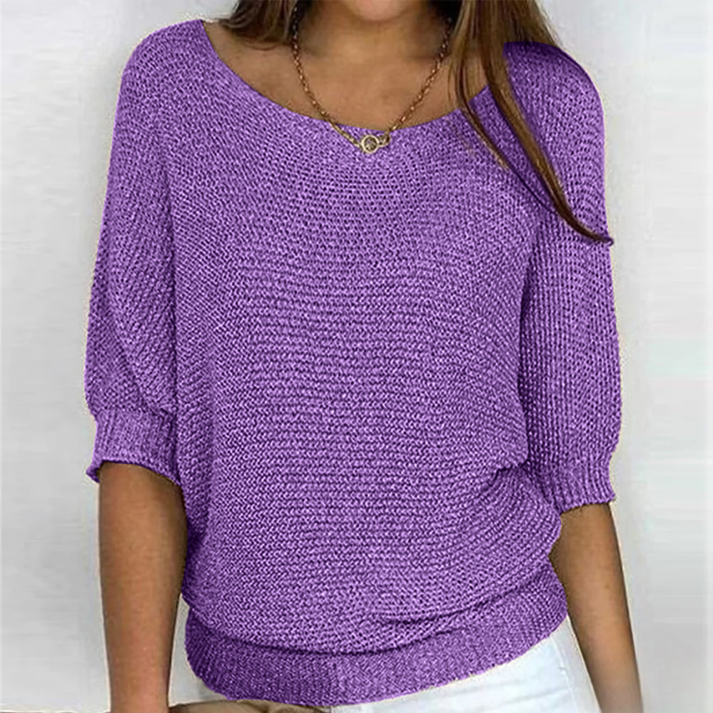 Shiny knitted top for women