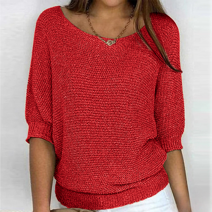 Shiny knitted top for women