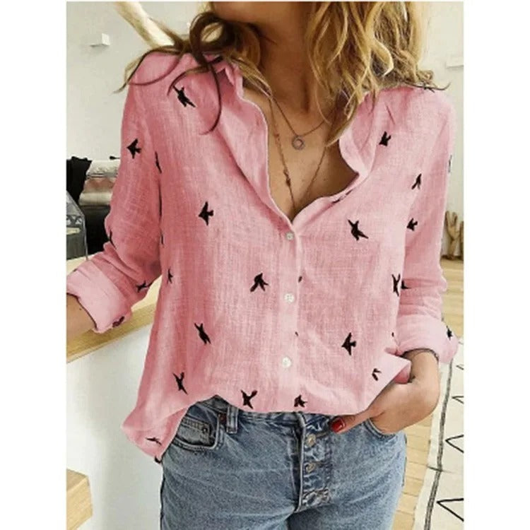 Courtney | Stylish Cotton Blouse with Button Closure for Ladies