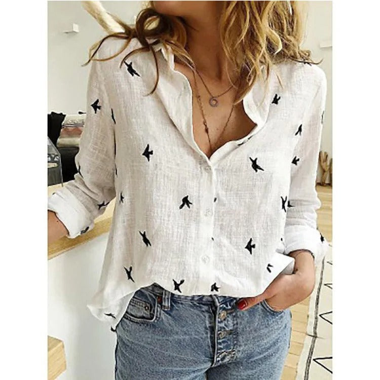 Courtney | Stylish Cotton Blouse with Button Closure for Ladies