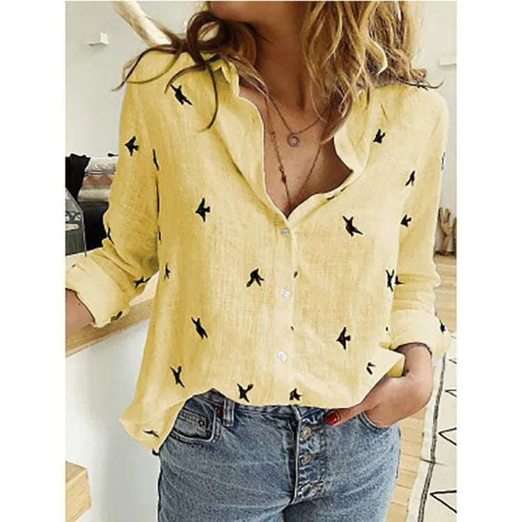 Courtney | Stylish Cotton Blouse with Button Closure for Ladies