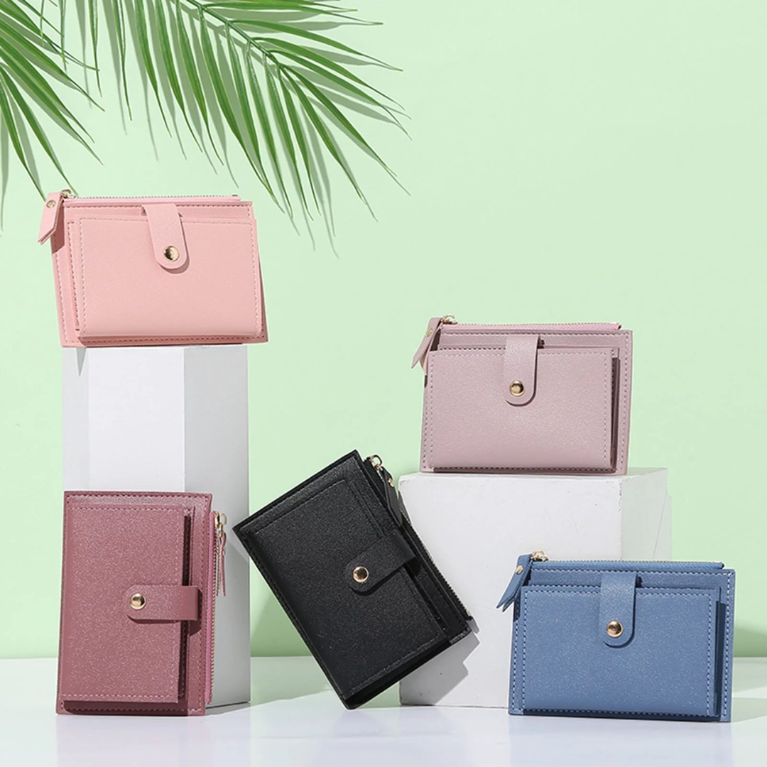 Velvet leather mini wallet | Compact and trendy-Elly Rose